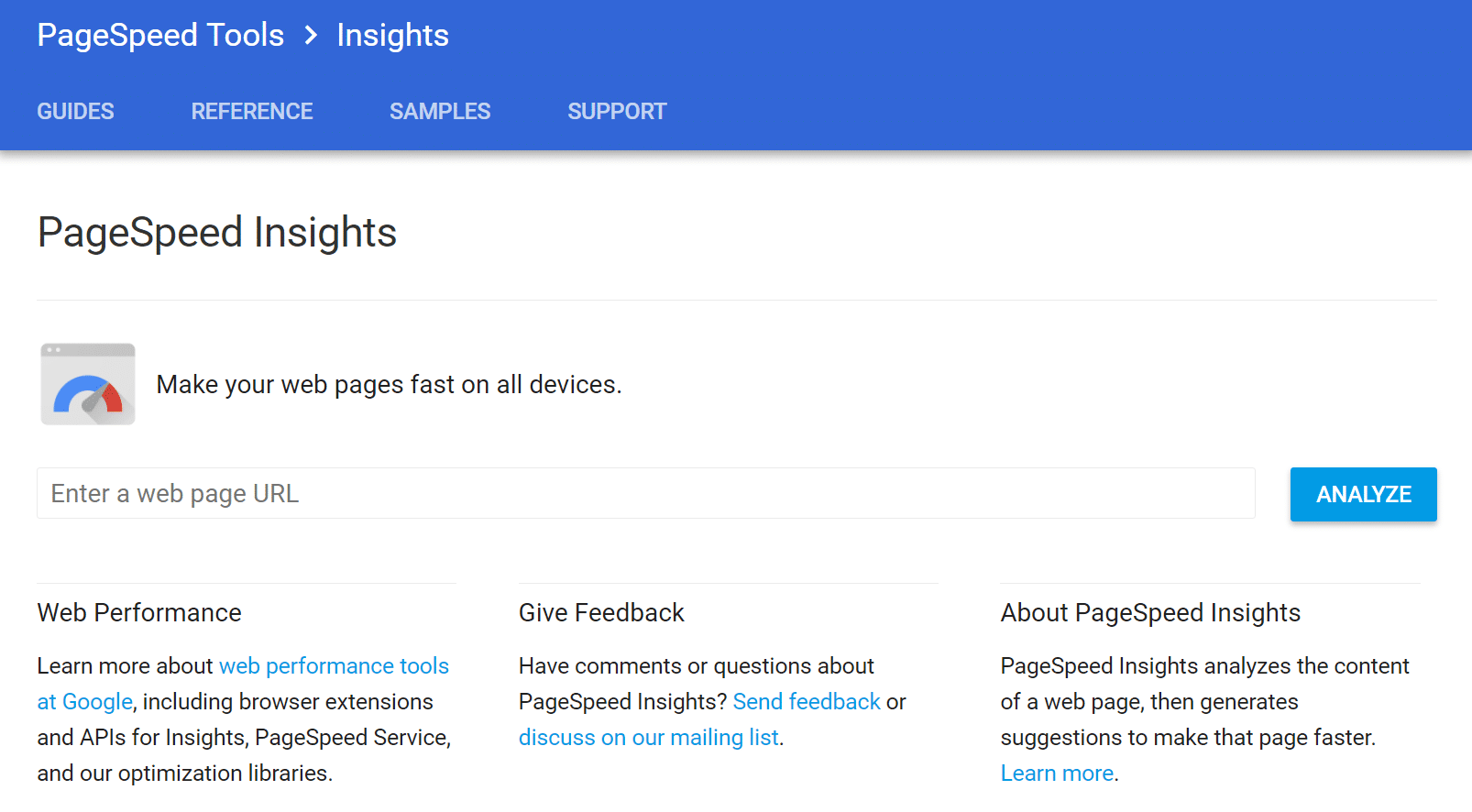 Google Page Speed Insights Tool