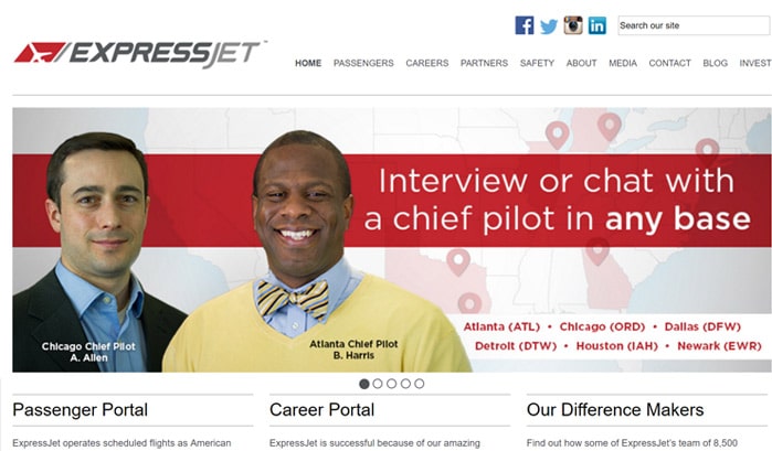 expressjet wordpress seiten