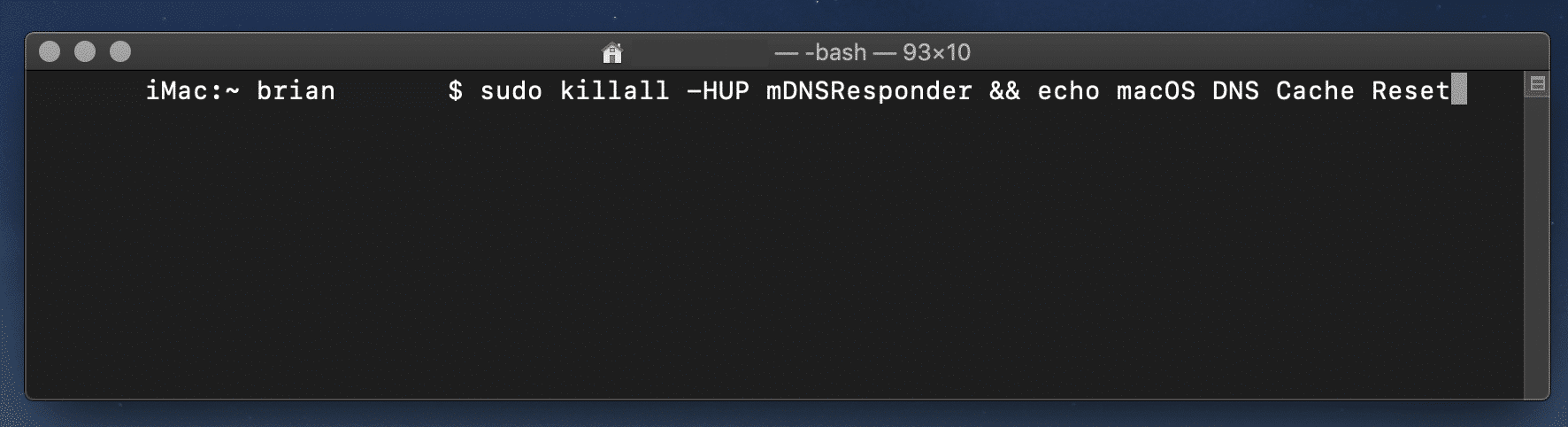 Lösche DNS Cache Mac