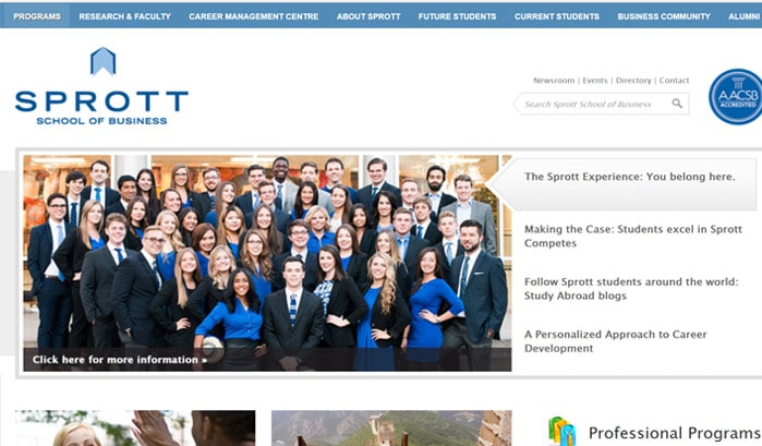 sprott school of business wordpress seiten