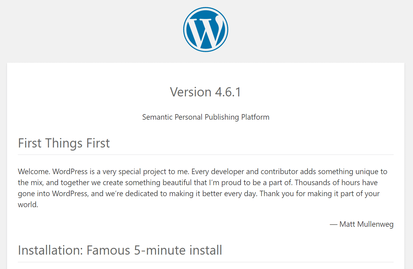 WordPress-Version in der Readme-Datei