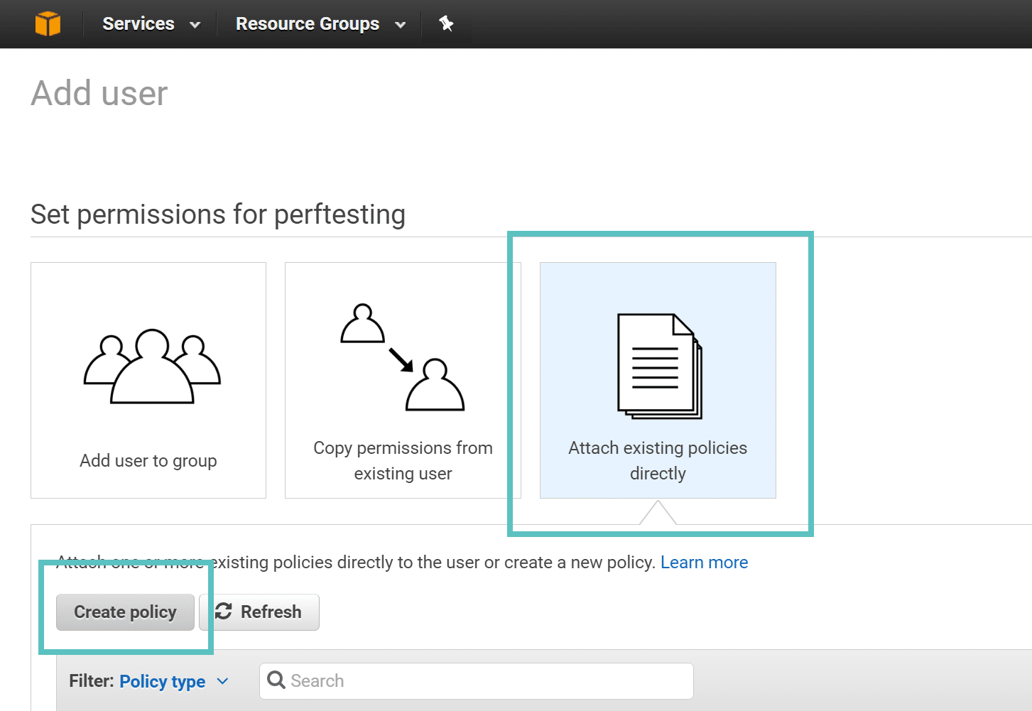 Berechtigungen in AWS