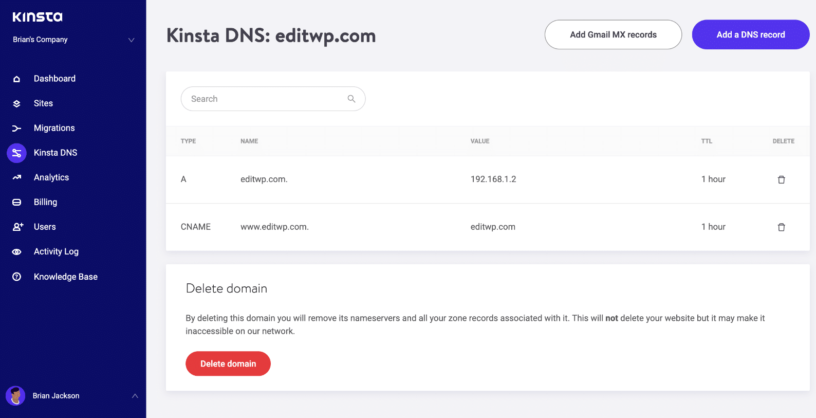 Premium DNS Einträge
