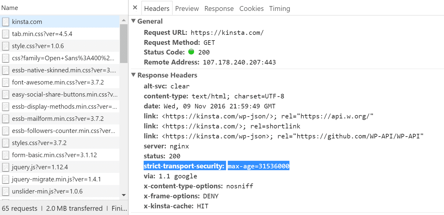 strict transport security http response