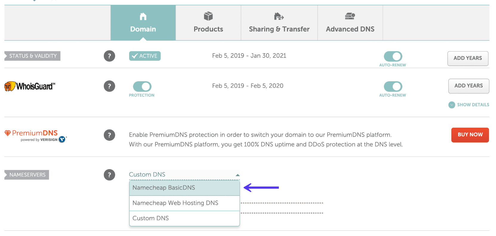 Namecheap Basic DNS