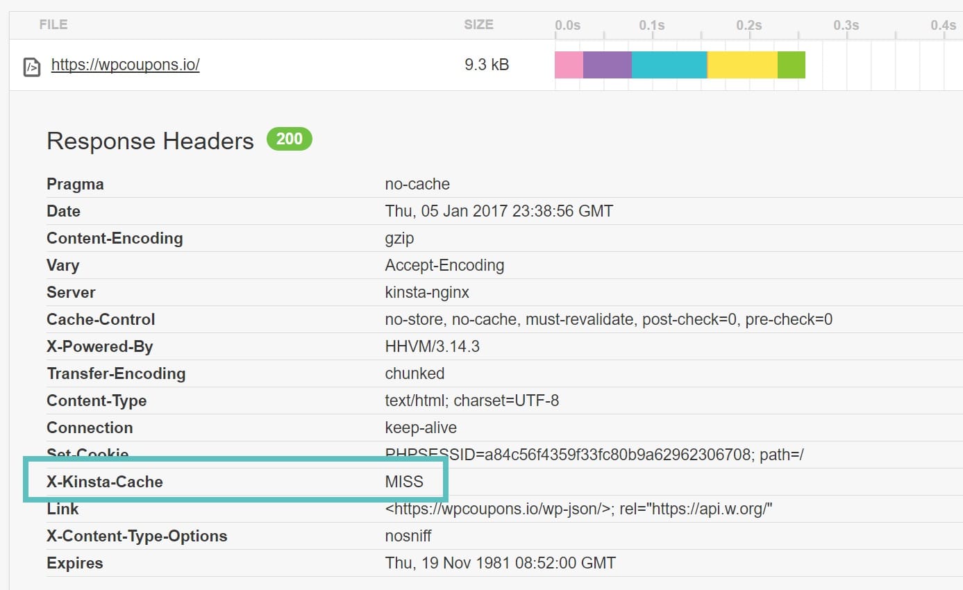 MISS Caching Header