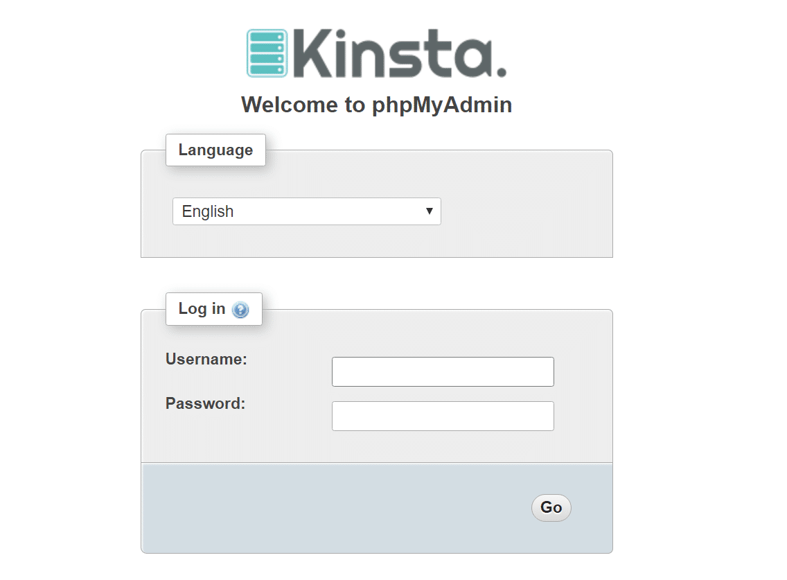 kinsta phpmyadmin