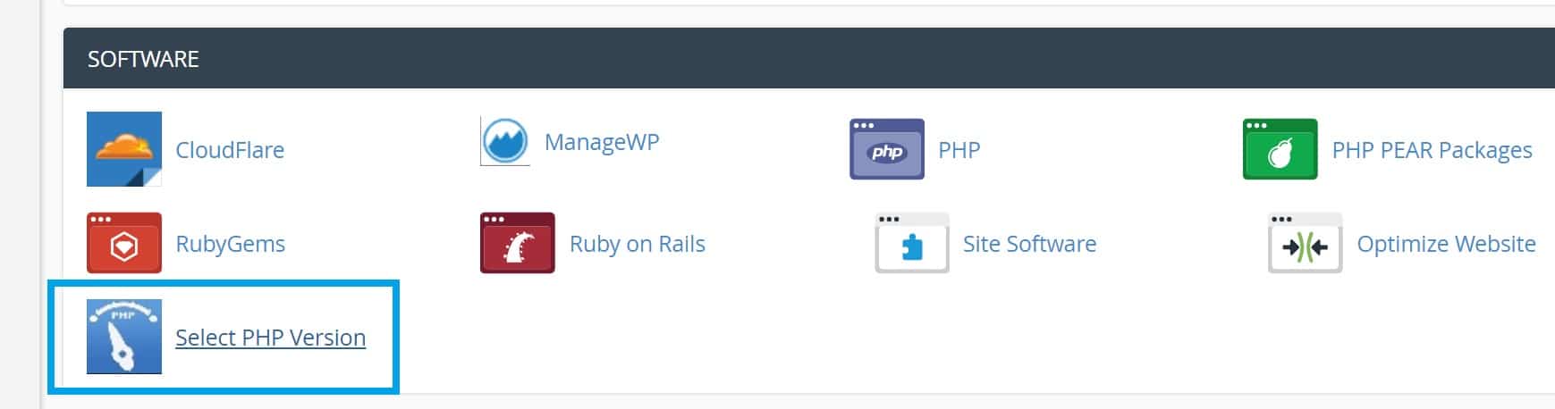 PHP-Version in cPanel auswählen