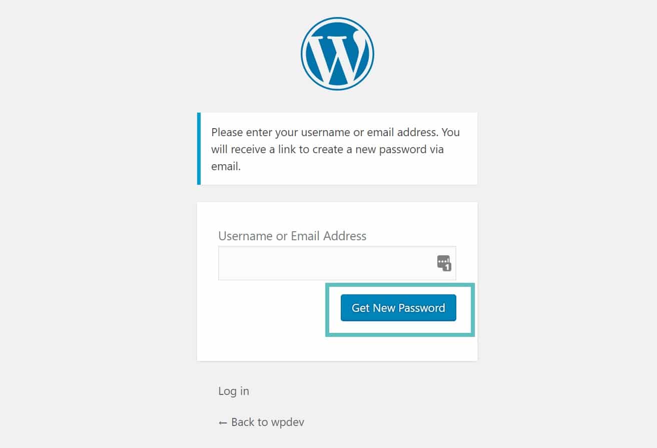 wordpress neues passwort erhalten