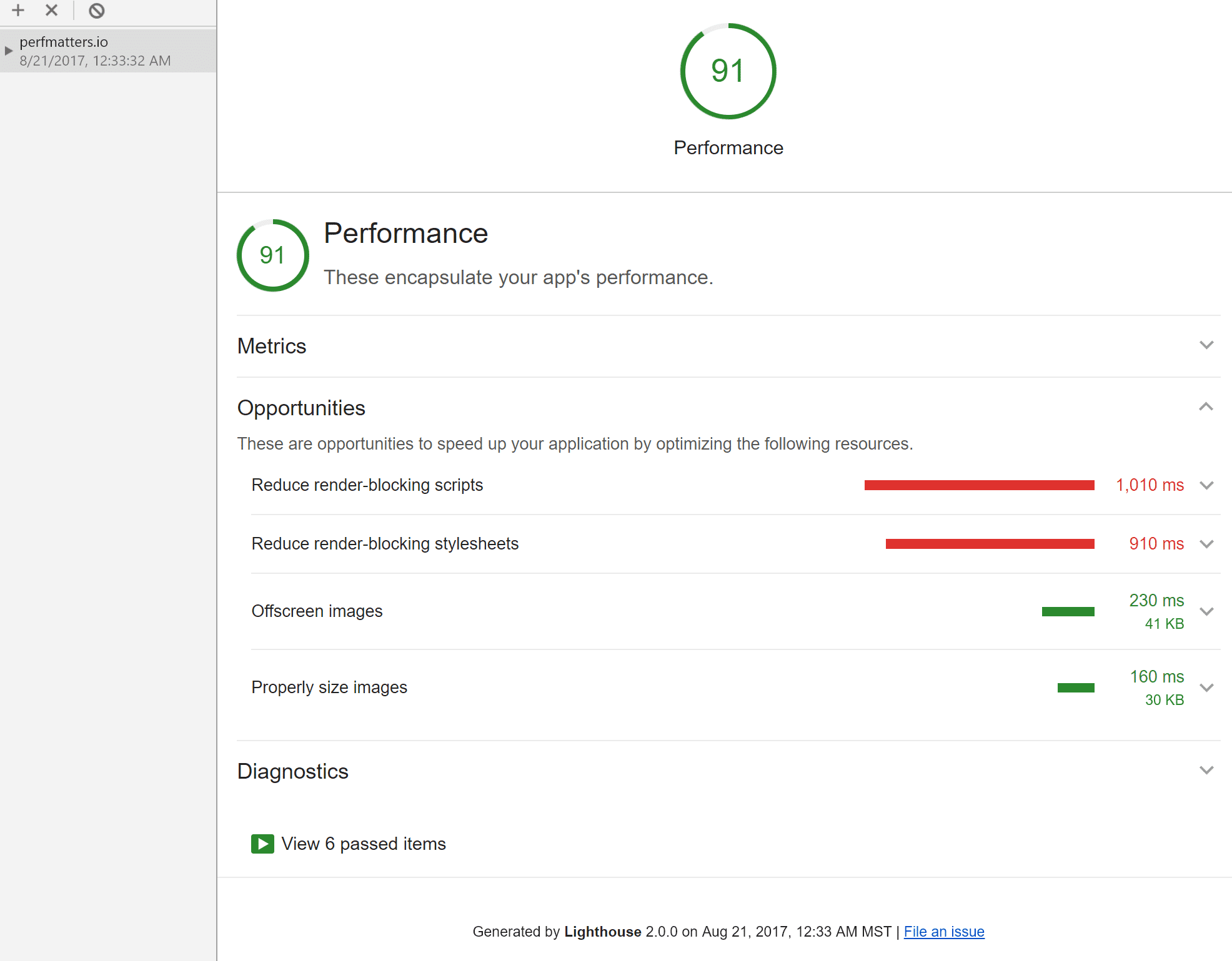 Web Performance Audit in den Chrome DevTools