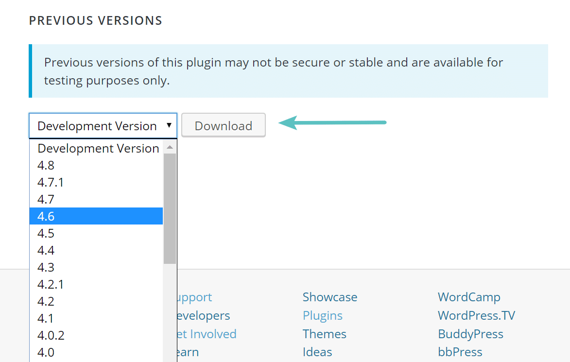 Frühere Versionen des WordPress-Plugins herunterladen