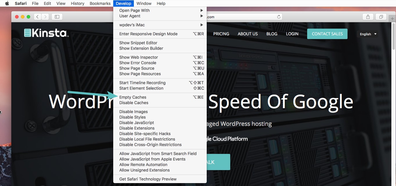 Leere den Browser Cache in Safari