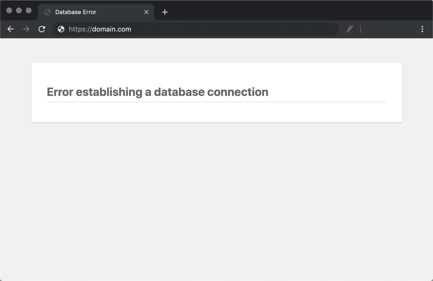 Fehler beim Aufbau einer Datenbankverbindung in Chrome