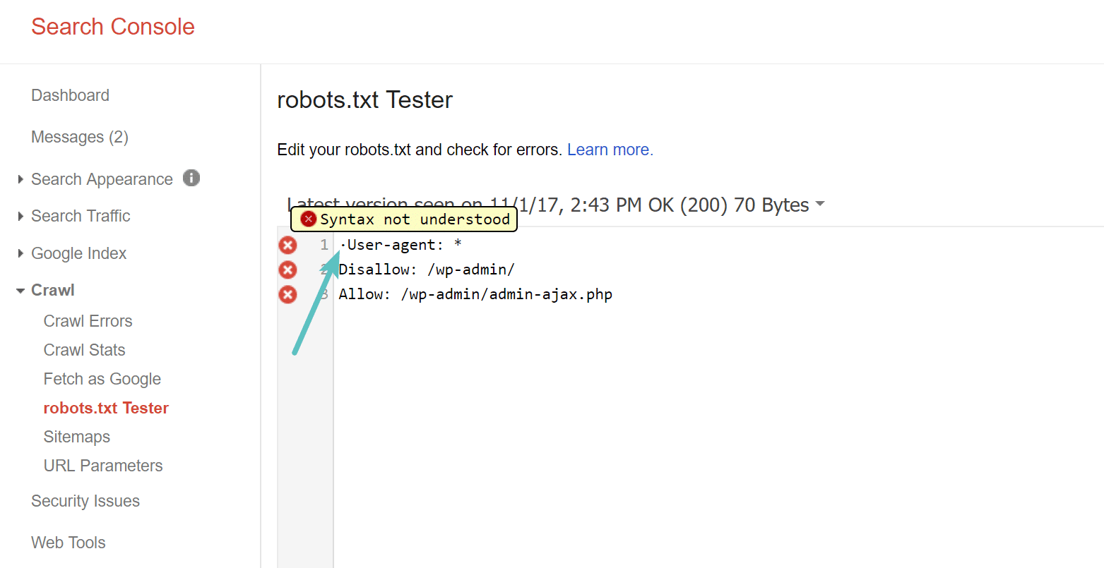 UTF-8 BOM in deiner robots.txt-Datei