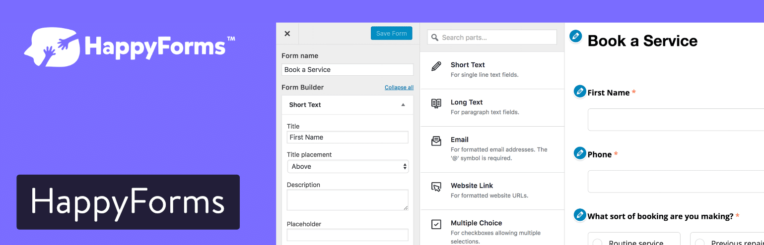 HappyForms Kontaktformular Plugin