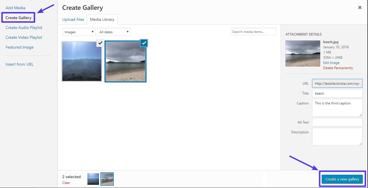 So erstellt man eine neue Bildergalerie in WordPress
