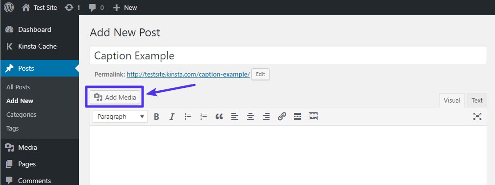 So fügst du ein neues Bild im WordPress-Editor hinzu