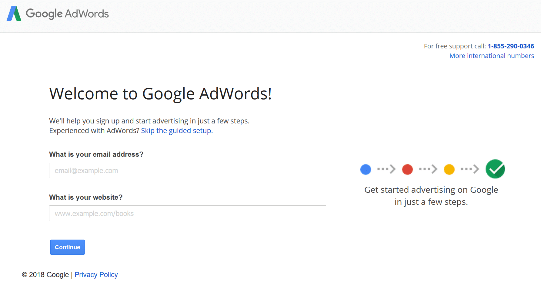 Für Google AdWords anmelden