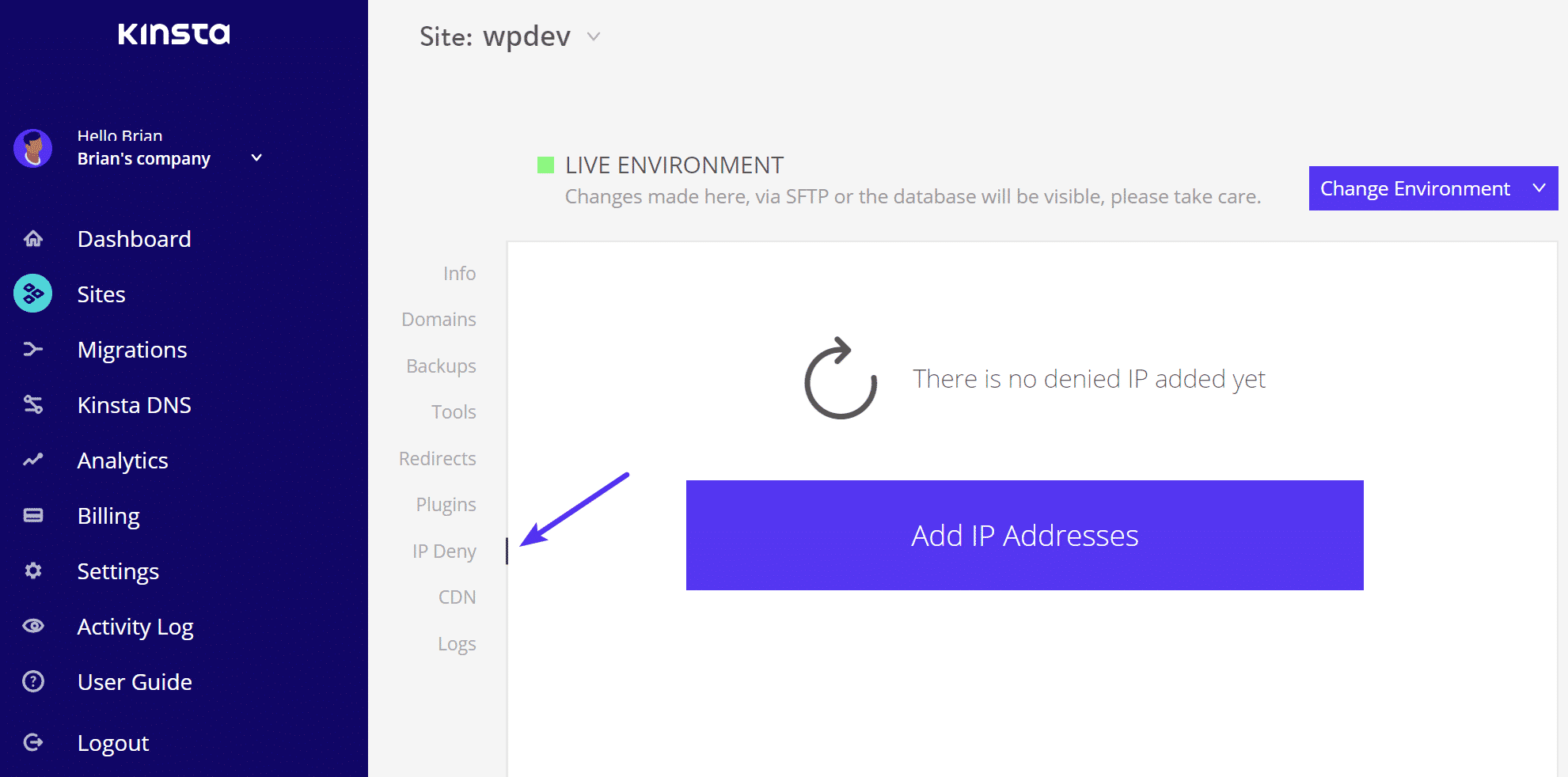 IP deny IP-Blockierung