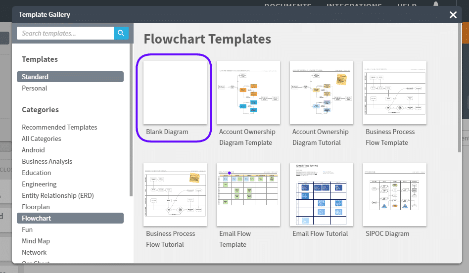 Lucidchart "blank diagramm"