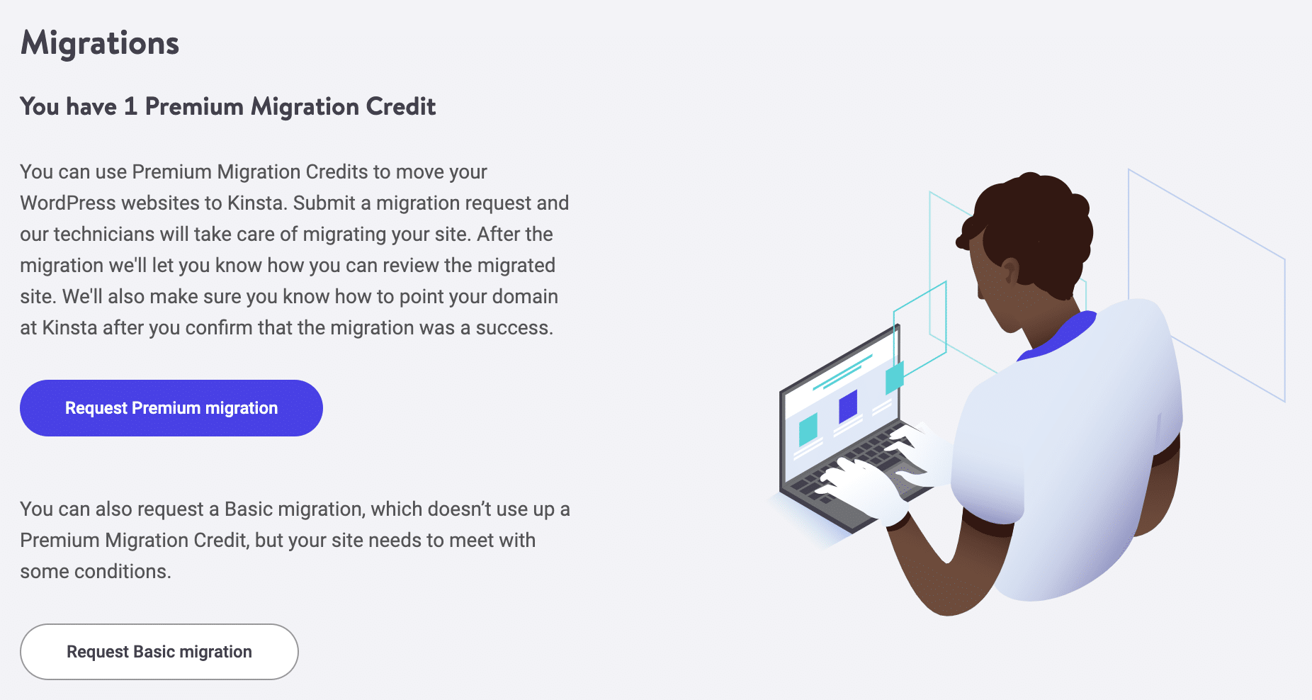 Beantrage WordPress Migration