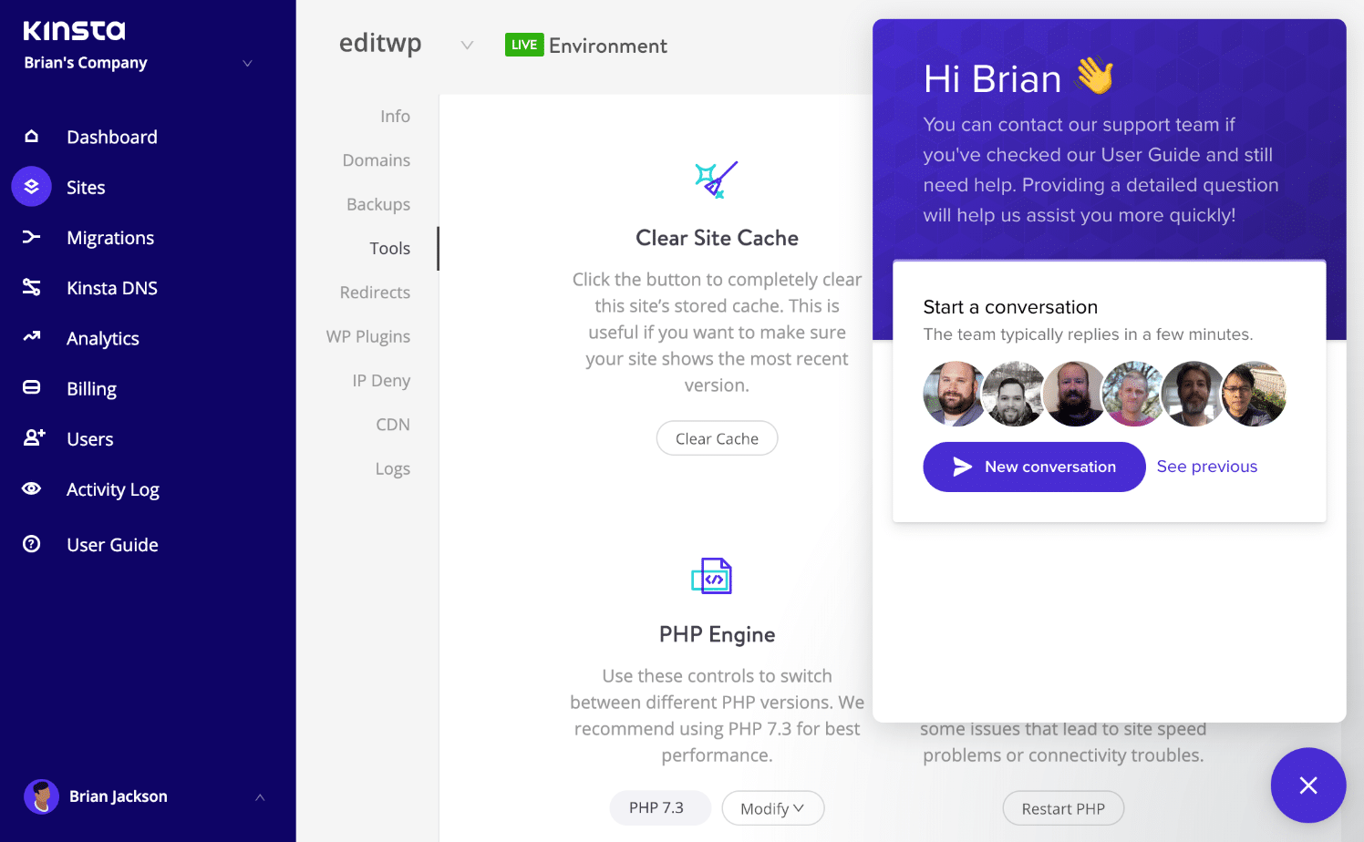 Kinsta WordPress Hosting-Support