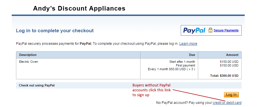 PayPal Zahlungsplan