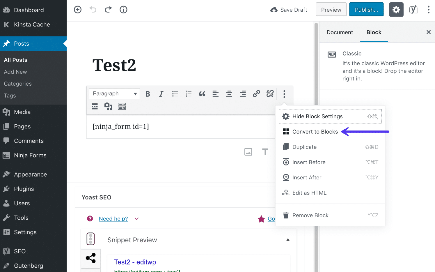 Gutenberg Shortcode