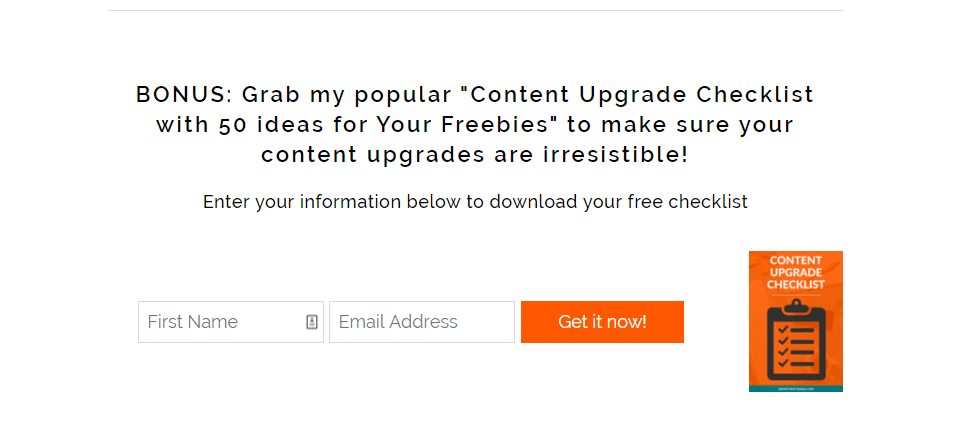 Checkliste als Content Upgrade