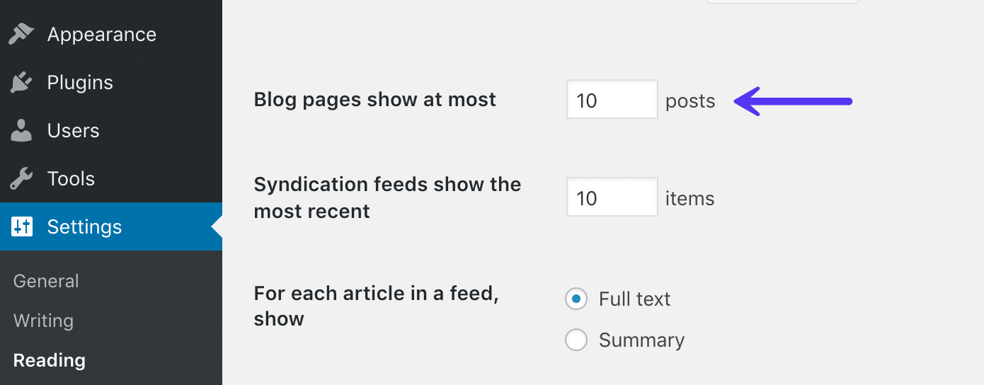 WordPress Blog-Feed Limit 