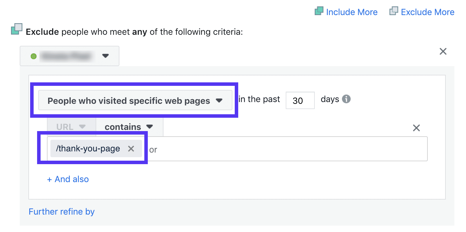 Ausschließen von Kunden oder Leads im Facebook-Publikum