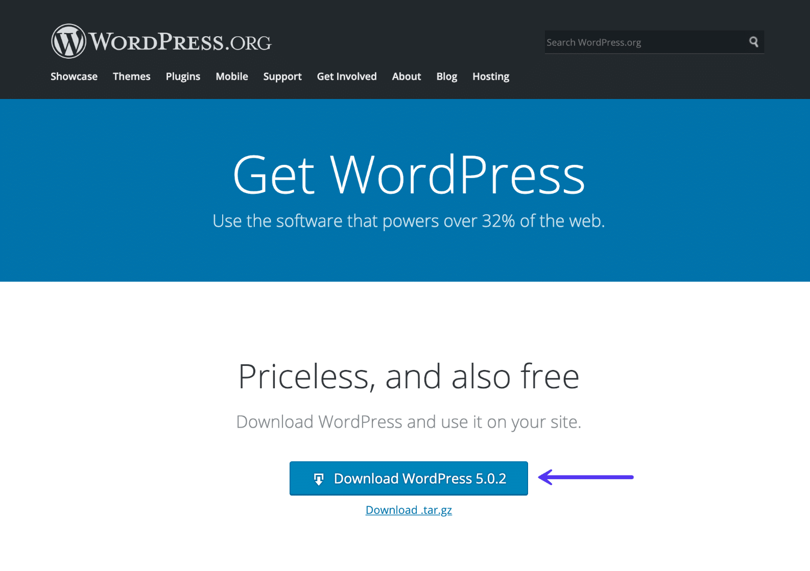 Lade WordPress herunter