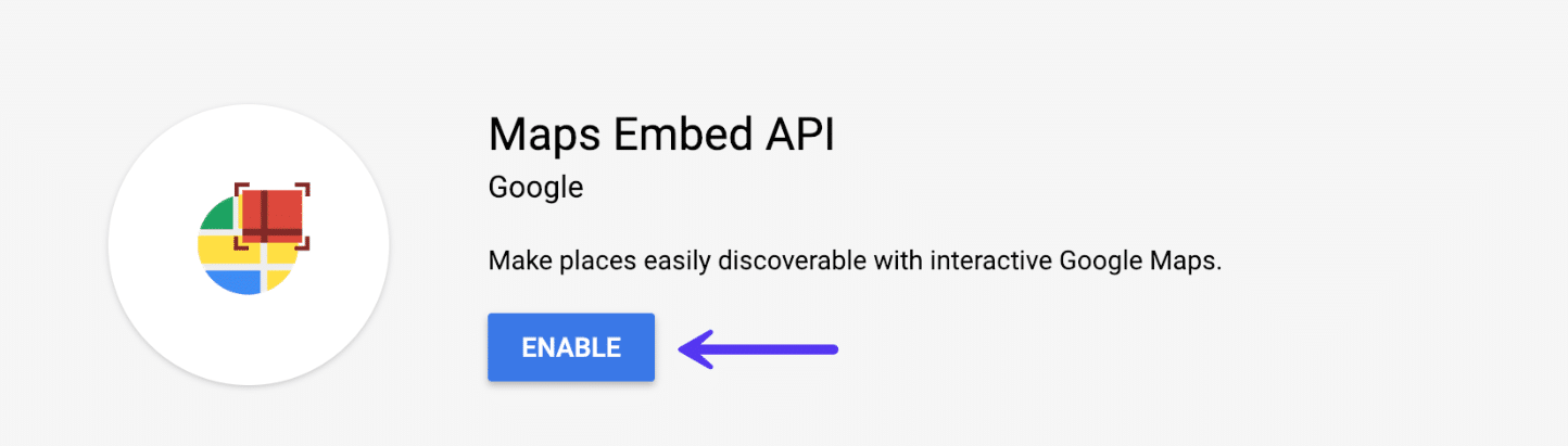 Google Maps Embed API aktivieren