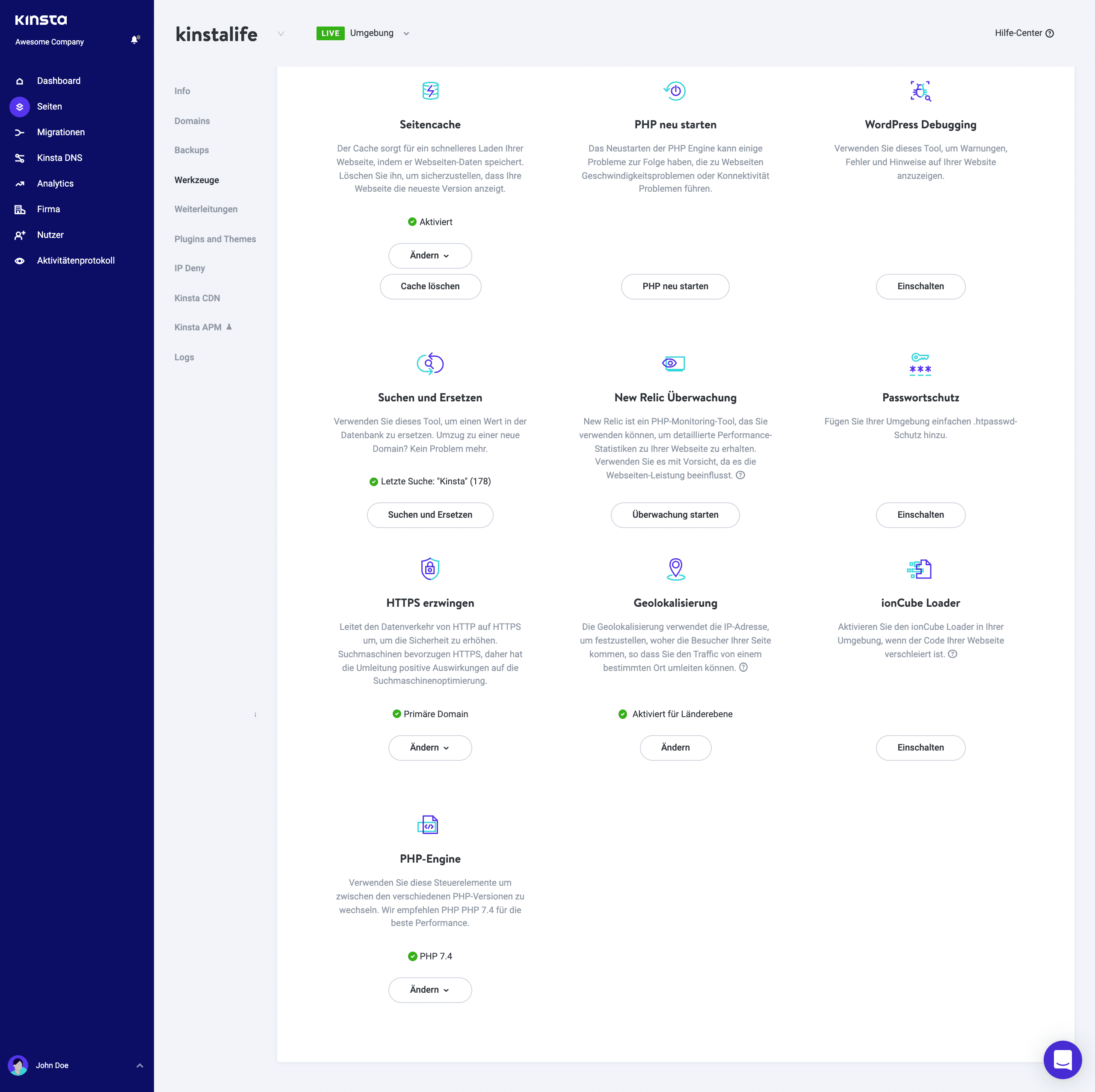 WordPress Seitentools.