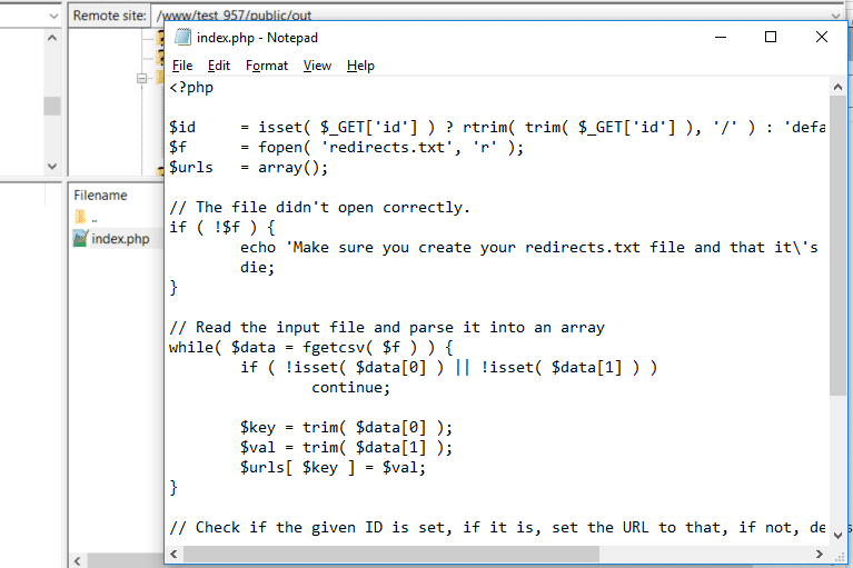 Füge die Datei index.php zusammen mit dem Code von GitHub hinzu.