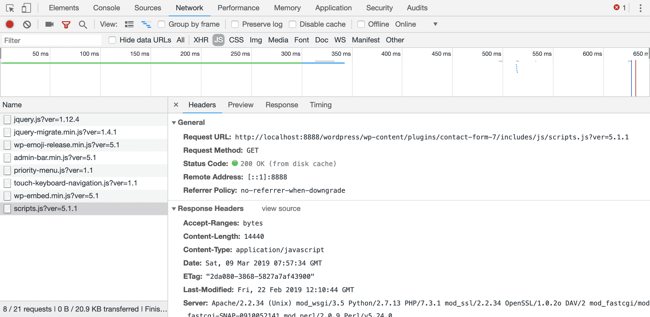 Das Chrome DevTools Netzwerk-Panel bietet detaillierte Informationen über die Netzwerkanfragen, die beim Laden einer Seite gemacht werden