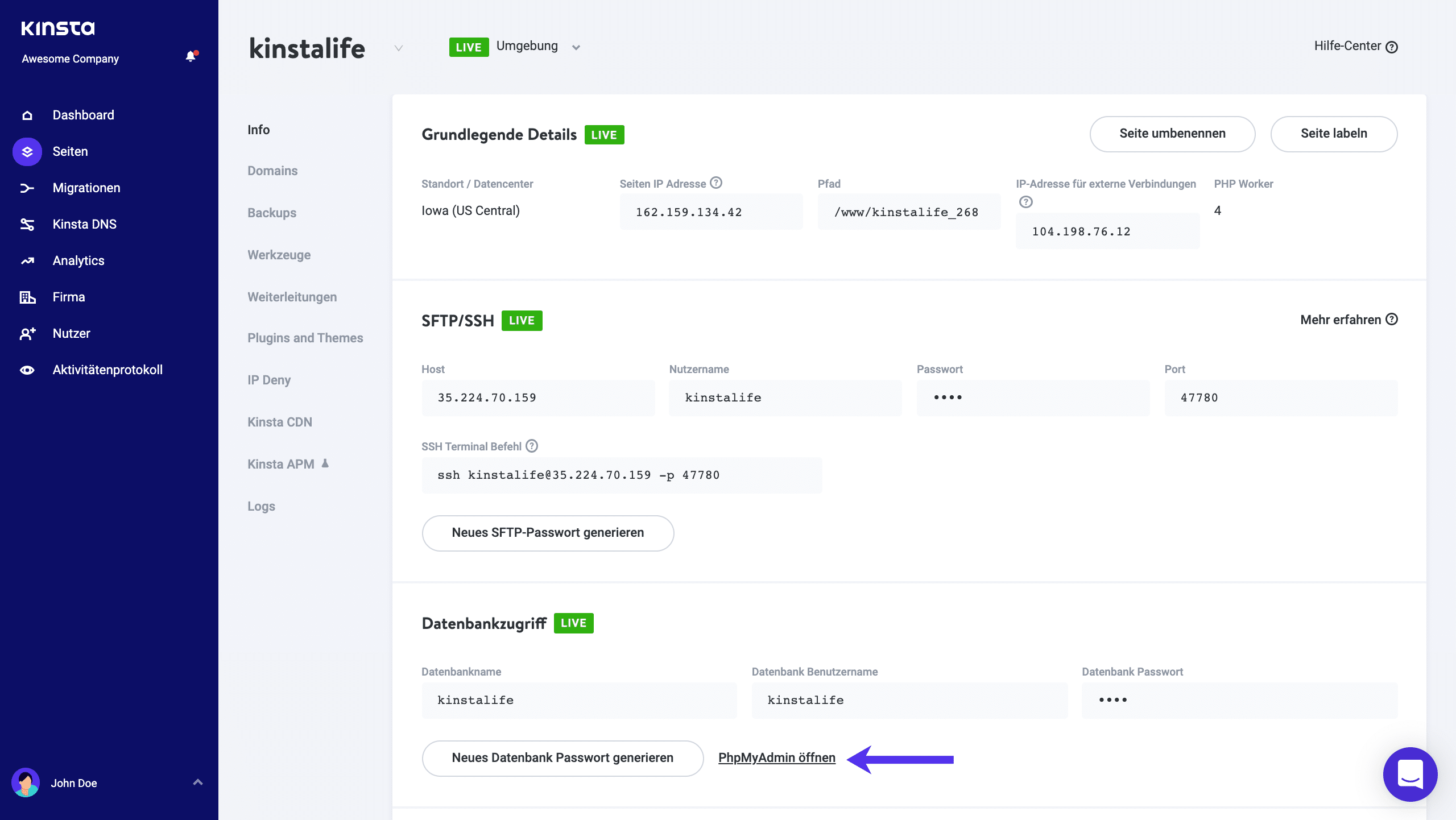 Login phpMyAdmin