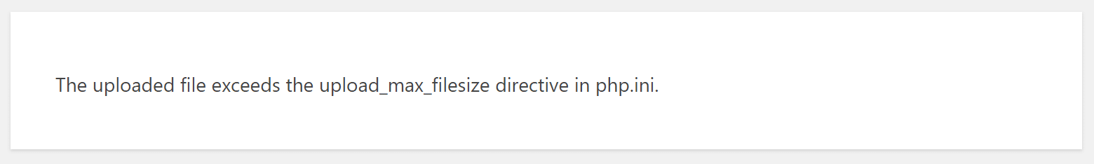 Ein Beispiel für „the uploaded file exceeds the upload_max_filesize directive in php.ini“