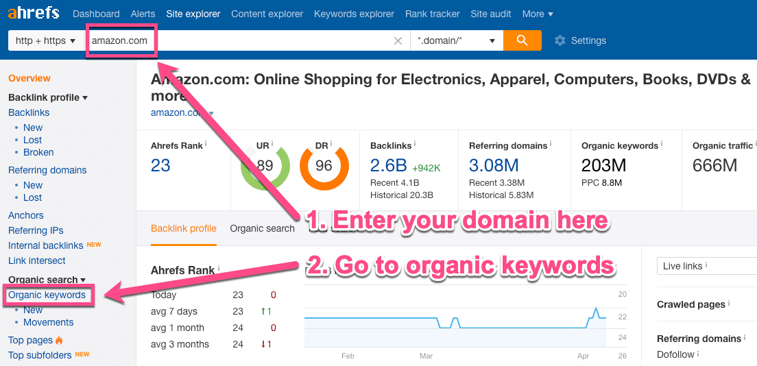 Ahrefs Organic Keywords