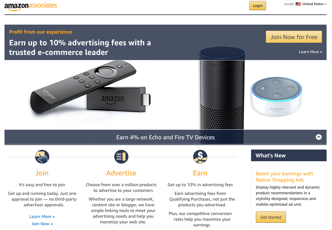 Amazon Associates Homepage