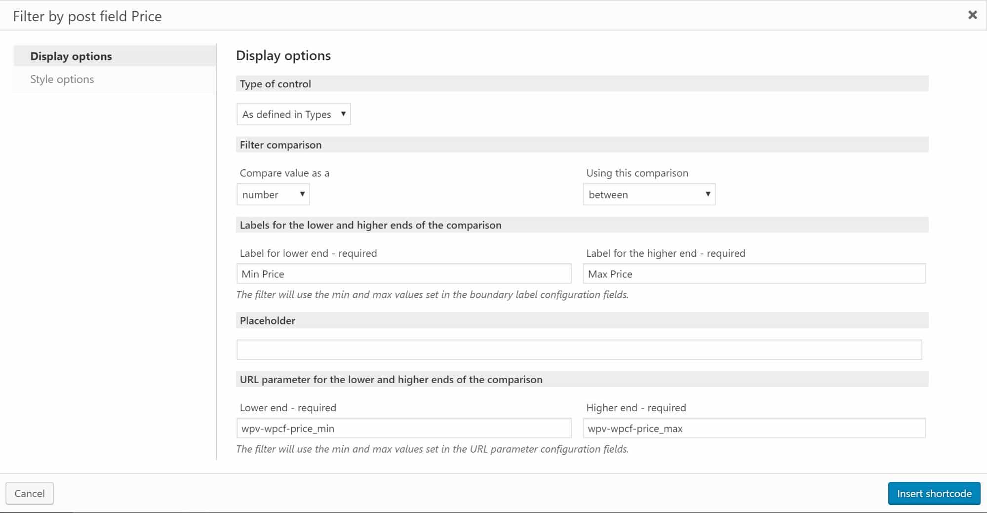 Anzeigeoptionen für dein Frontend-Formular