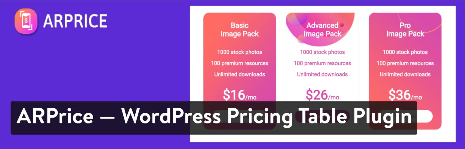 ARPrice – WordPress Pricing Table Plugin