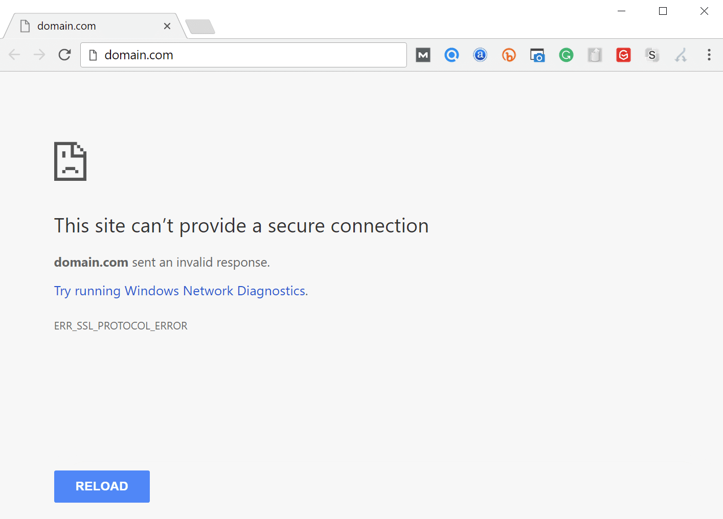 ERR_SSL_PROTOCOL_ERROR in Chrome