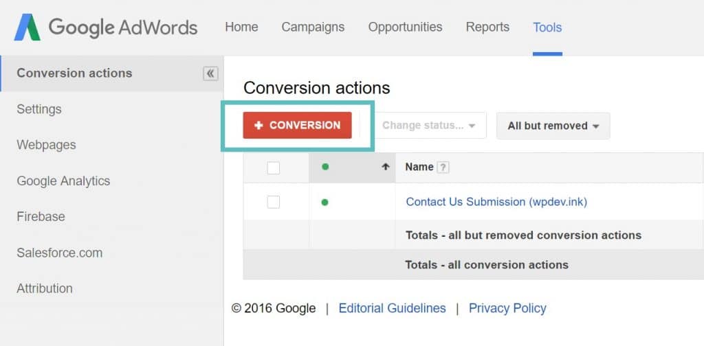 Erstellen einer AdWords Conversion