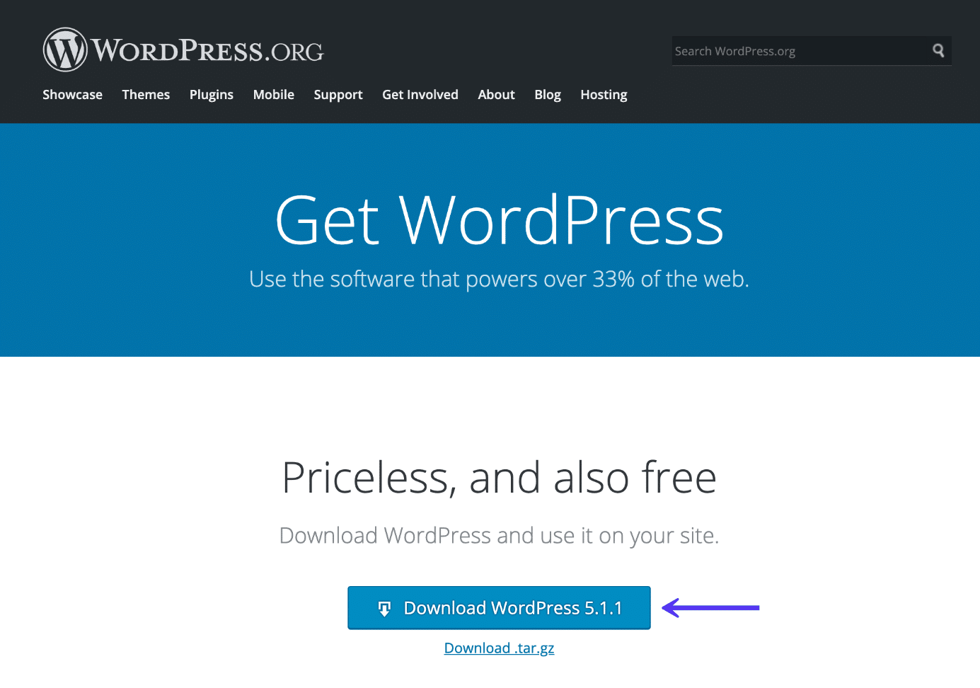 Lade die neueste Version von WordPress herunter