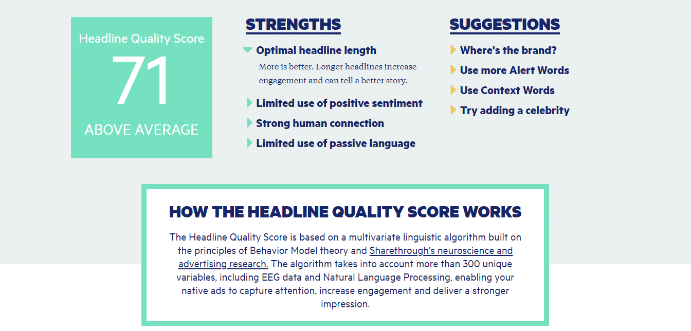 Sharethrough Headline Analyser