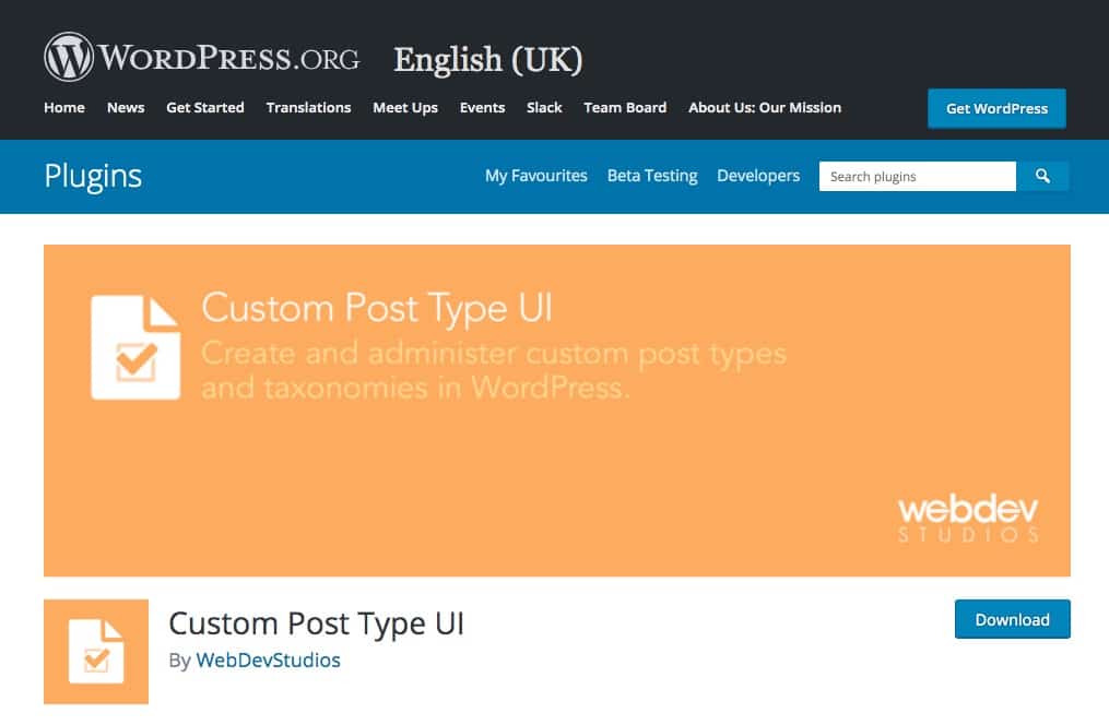 Das Custom Post Type UI Plugin