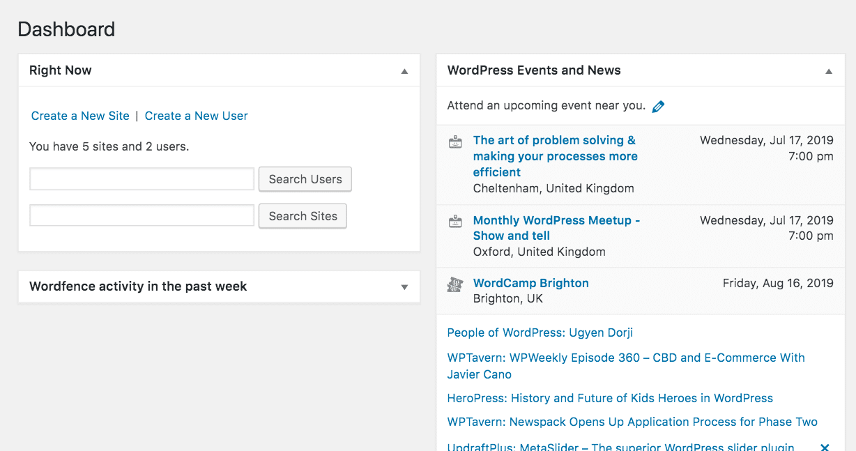 Das Network Dashboard