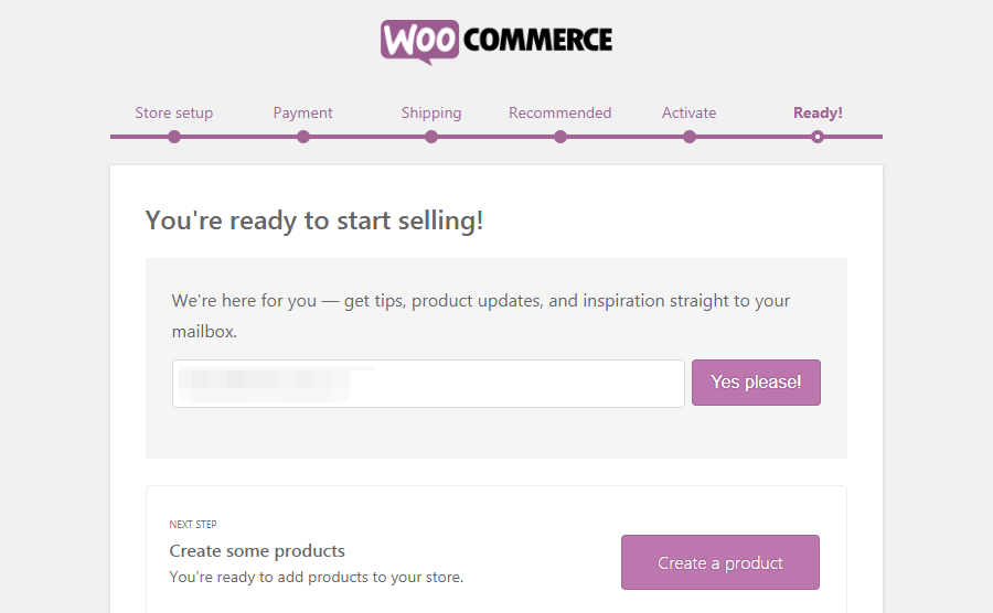 Die WooCommerce Start Seite