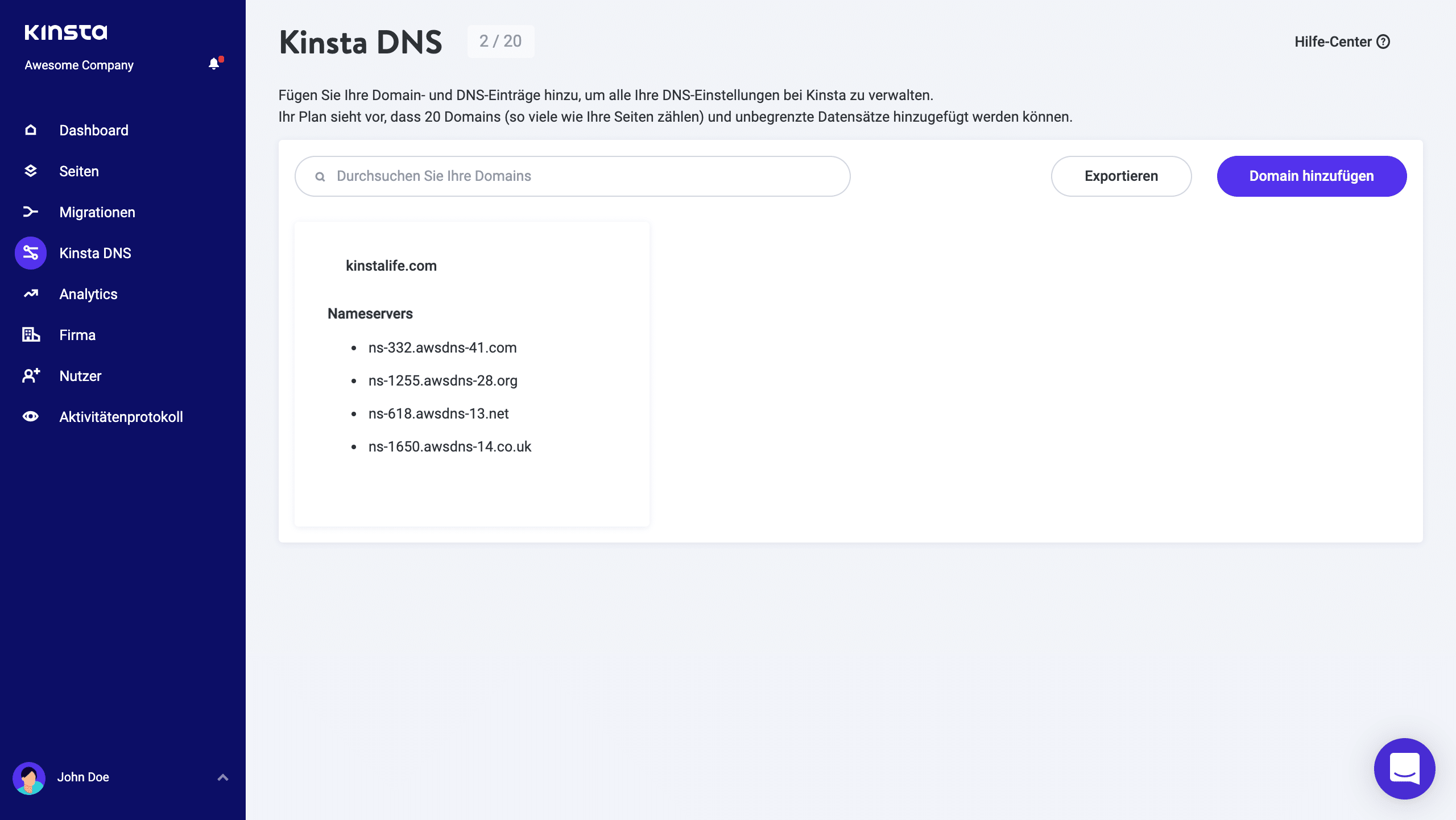 Kinsta DNS – Amazon Route 53